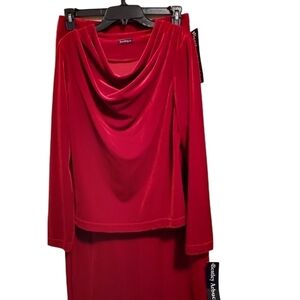 Bentley Arbuckle red velvet NWT size 10 top and skirt